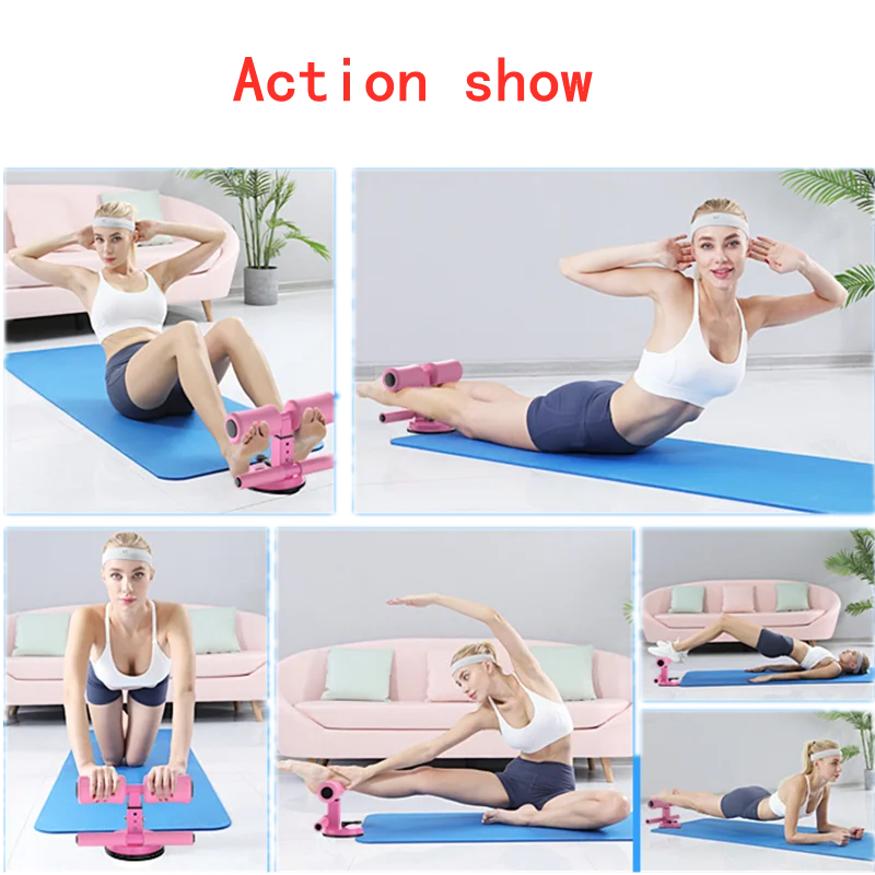 ABS Trainer Sit Up Bar Self-Suction Fitness Equipment Abdominal Strength Trainer Home Gym Muscle Training Men Women Weightloss