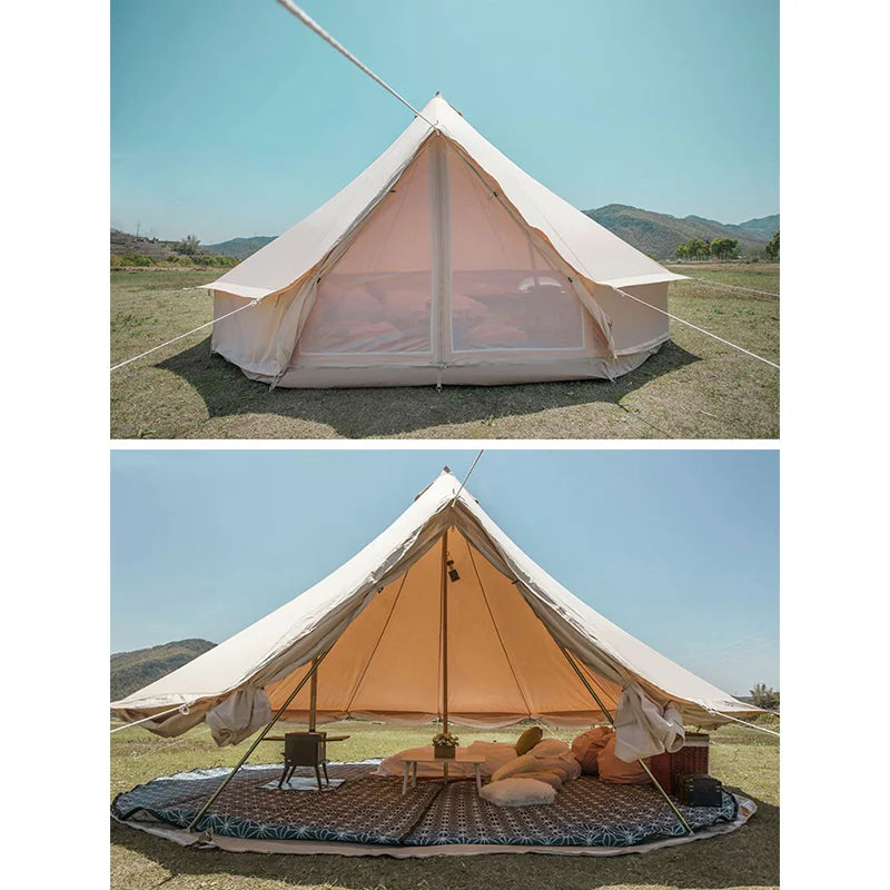 YOUSKY Cotton Teepee Yurt Tent Luxury Big Tent 5-8 Persons Resort 3M 4M 5M Family Camping Travel Premium Tent