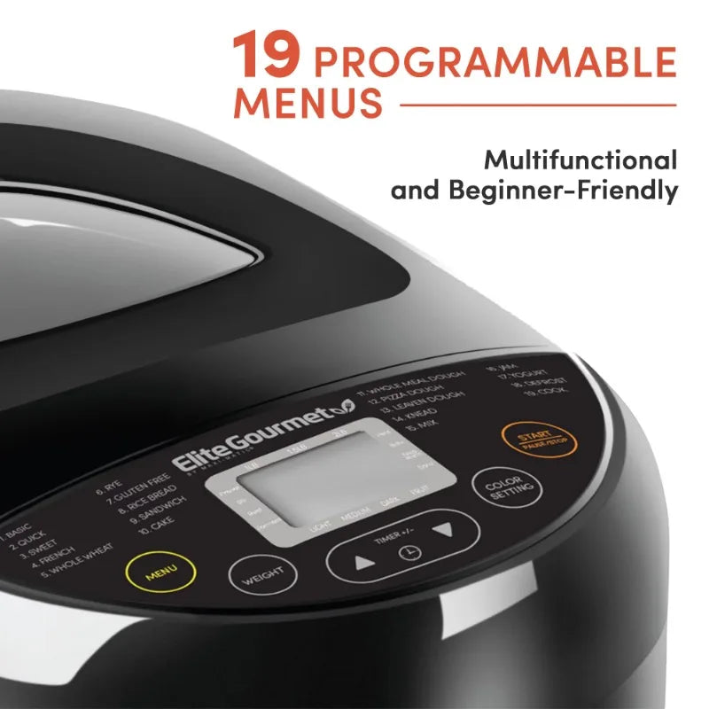 Elite Gourmet 2lb Programmable Bread Maker Machine