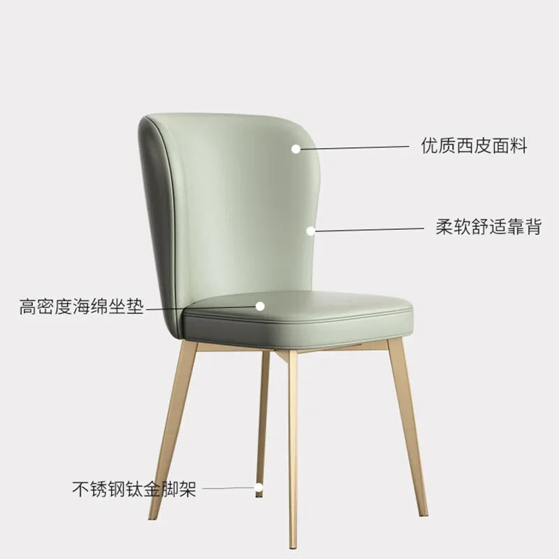 Leather Beach Dining Chairs Bedroom Kitchen Accent Outdoor Garden Design Dining Chairs Salon Silla Nordica Balcony Furniture
