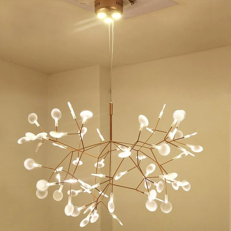 Firefly LED Chandelier Industrial Light Fixture Modern Celing Chandelier for Living Room Dinning Room Hotel Decor Hanging Lamp