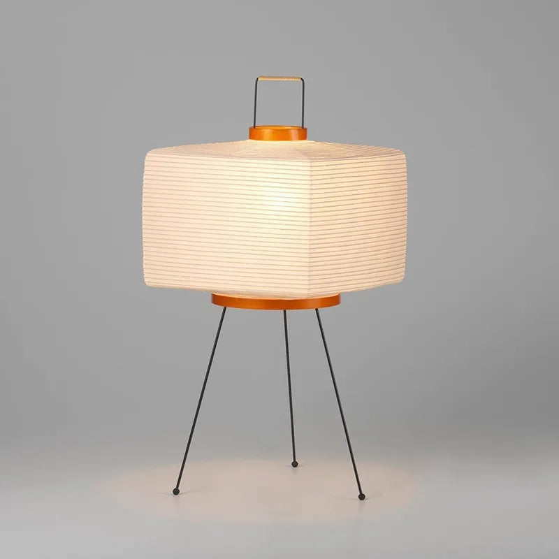 Japanese Creative Tripod Floor Lamp Designer Wabi-sabi Style Bedroom Rice Paper Standing Lights Home Hotel Lighting Decoration