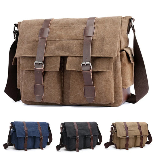 Men's Vintage Canvas Bag Men Casual Crossbody Bag For Men Messenger Bag Man Travel Shoulder Bags Bolsa Masculina High Quality