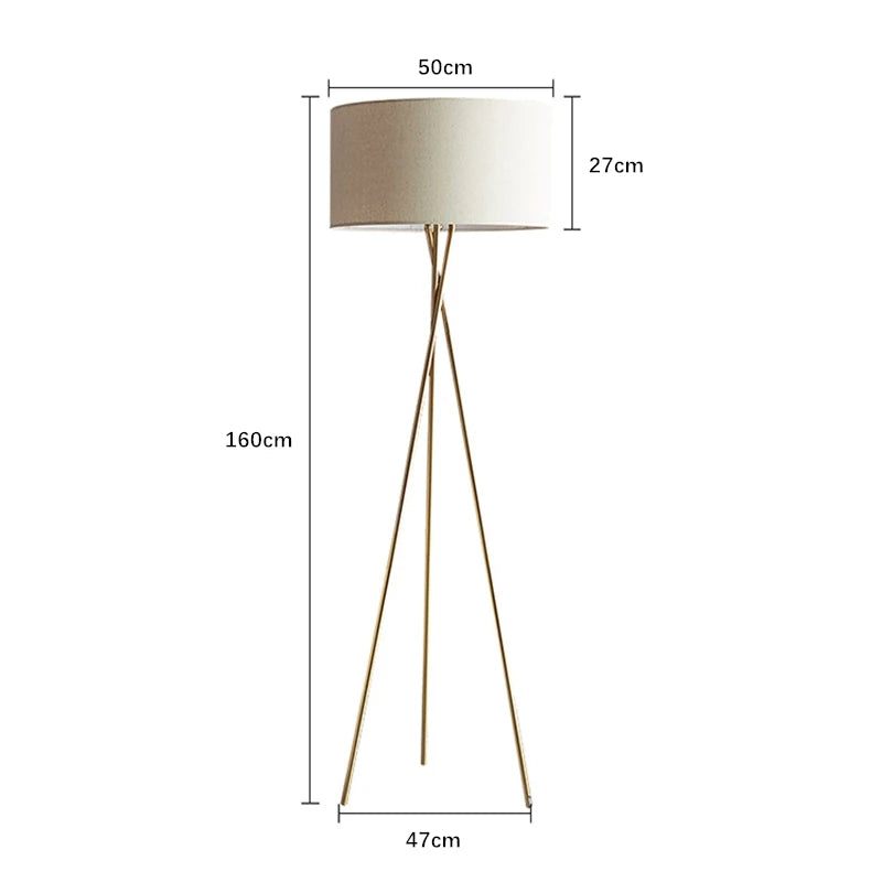 Nordic LED Floor Lamp Modern Tripod Metal Floor Lamps for Living Room Bedroom E27 Stand Light Home Room Decoration Light Fixture