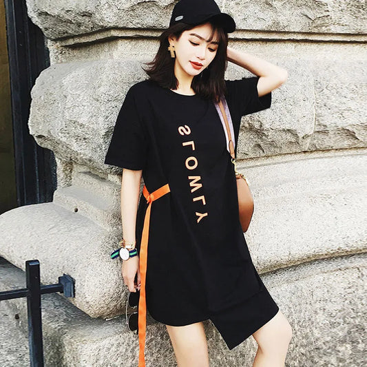 Women Long T shirt  Fashion Casual Punk Rock Pok Long T Shirt Vestidos Women's Clothing Clothes Tops