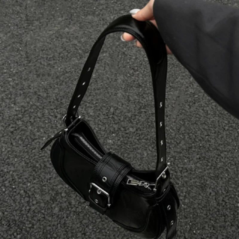 Vintage Half-moon Bags Casual Shoulder Bags Women's Fashion Handbags Luxury Buckle Bag Daily Solid Shoulder Bag Ladies Hand Bags