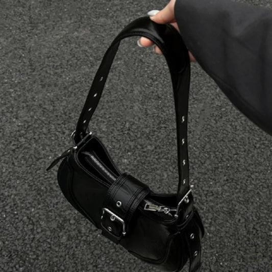 Vintage Half-moon Bags Casual Shoulder Bags Women's Fashion Handbags Luxury Buckle Bag Daily Solid Shoulder Bag Ladies Hand Bags