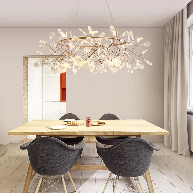 Firefly LED Chandelier Industrial Light Fixture Modern Celing Chandelier for Living Room Dinning Room Hotel Decor Hanging Lamp