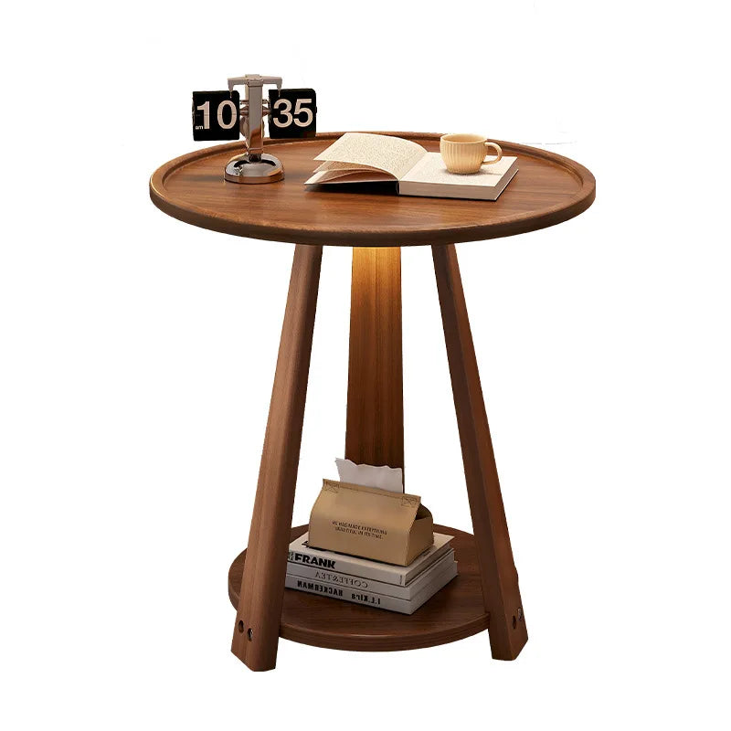 Aoliviya Official New Side Table Small Coffee Table American Solid Wood Tulip Milk Tea Shop Coffee Table Negotiation Balcony Sim