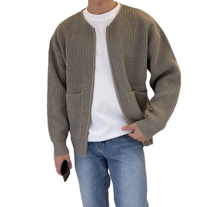 Knit Sweaters For Men Cardigan Men's Autumn Warm Clothing Luxury Y2k Vintage New Sweater Winter Cotton Warm Man Clothes