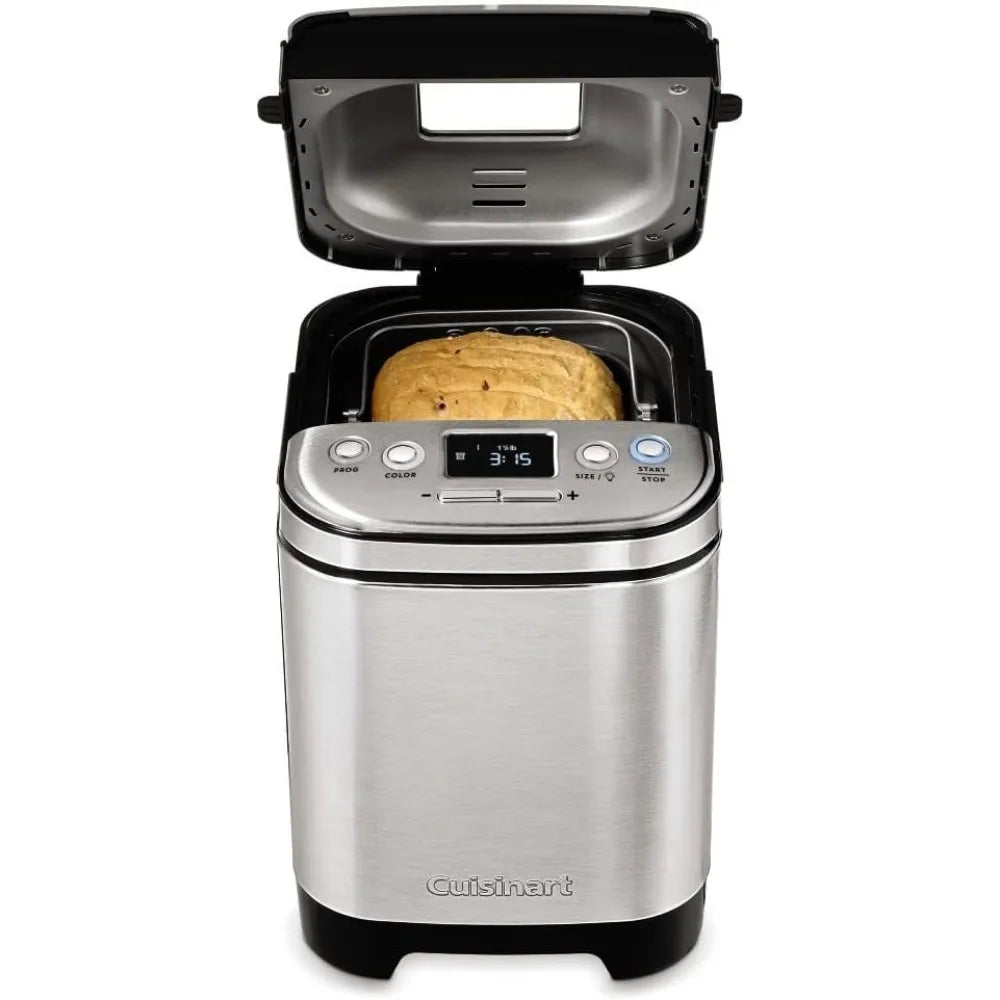 Bread Maker Machine, Compact and Automatic, Customizable Settings, Up to 2lb Loaves, CBK-110P1, Silver,Black