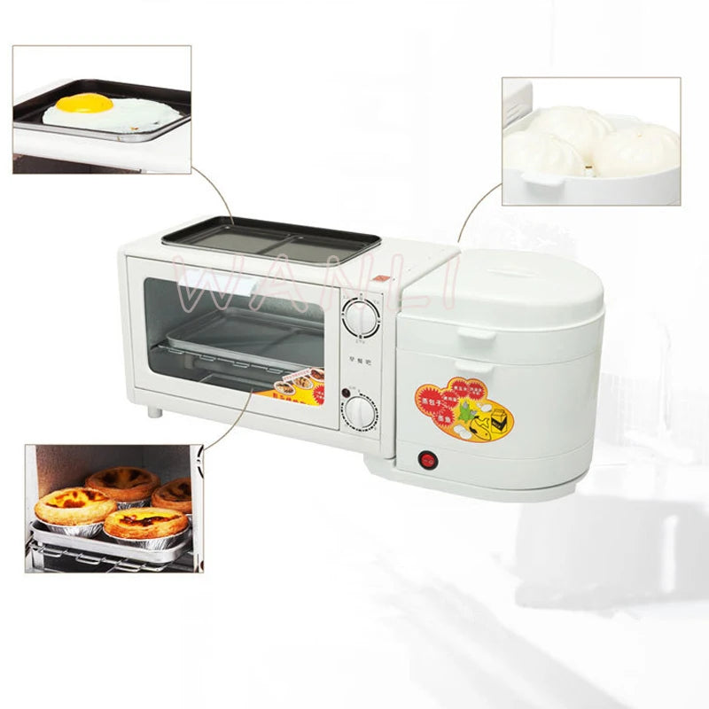 Four-in-one Breakfast Machine Multi-function Steamed Egg Cooker Toaster Oven Kitchen Baking Appliances