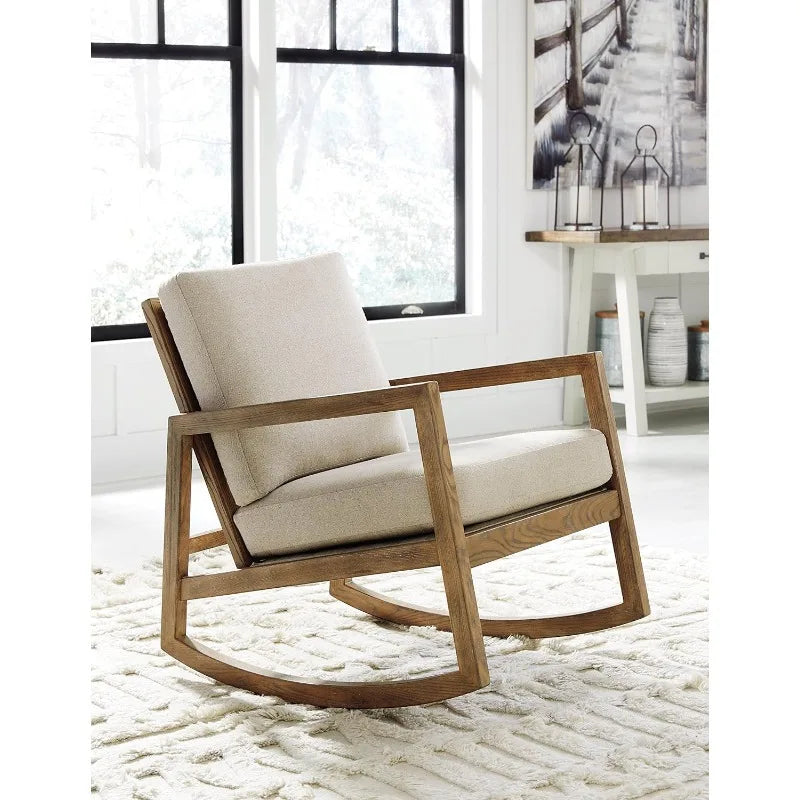 NEW Coastal Upholstered Accent Chair, Beige