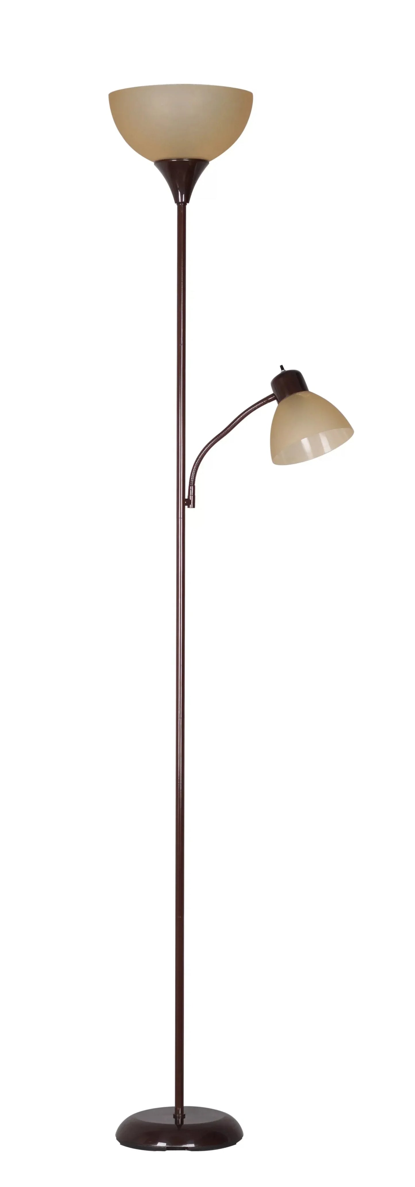 72'' Combo Floor Lamp, Adjustable Reading Lamp, Brown, Modern Add To Adult Home Office. Home Decor Floor Lamps for Living Room