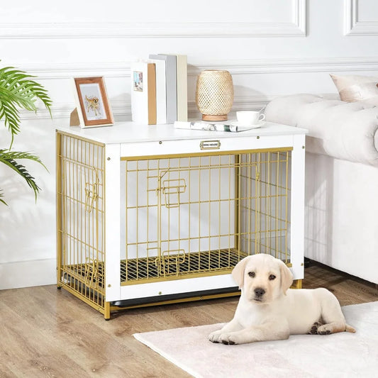 Large Dog Kennel Double Doors Modern Side End Table for Medium/Large/Small Dog Crate Furniture Everything for Dogs Bed Beds Pet