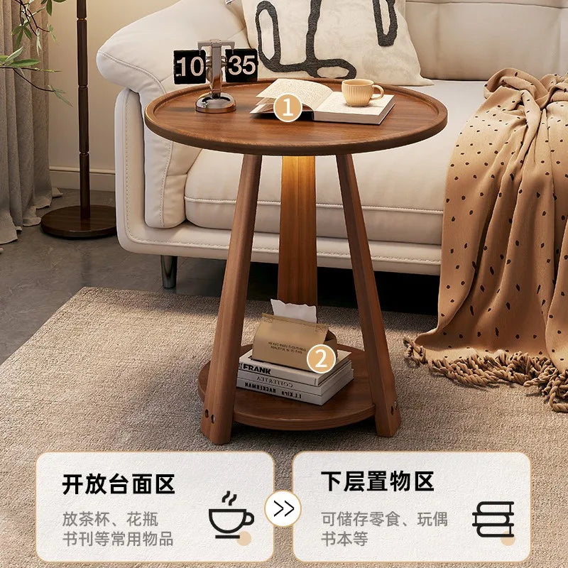 Aoliviya Official New Side Table Small Coffee Table American Solid Wood Tulip Milk Tea Shop Coffee Table Negotiation Balcony Sim