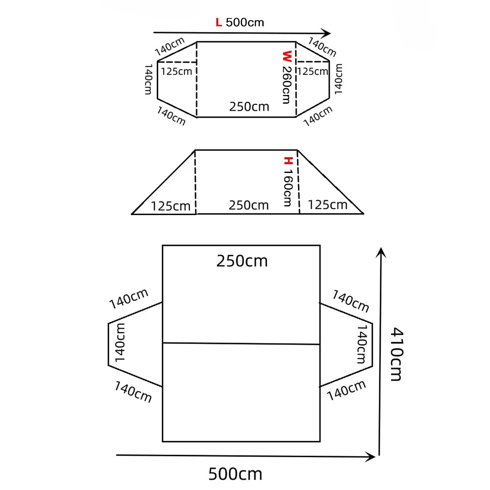 Outdoor Windproof Camp Tent with Stove Jack 4 Season Tent Sun Shelter for Family Camping Hunting Fishing roof top tent