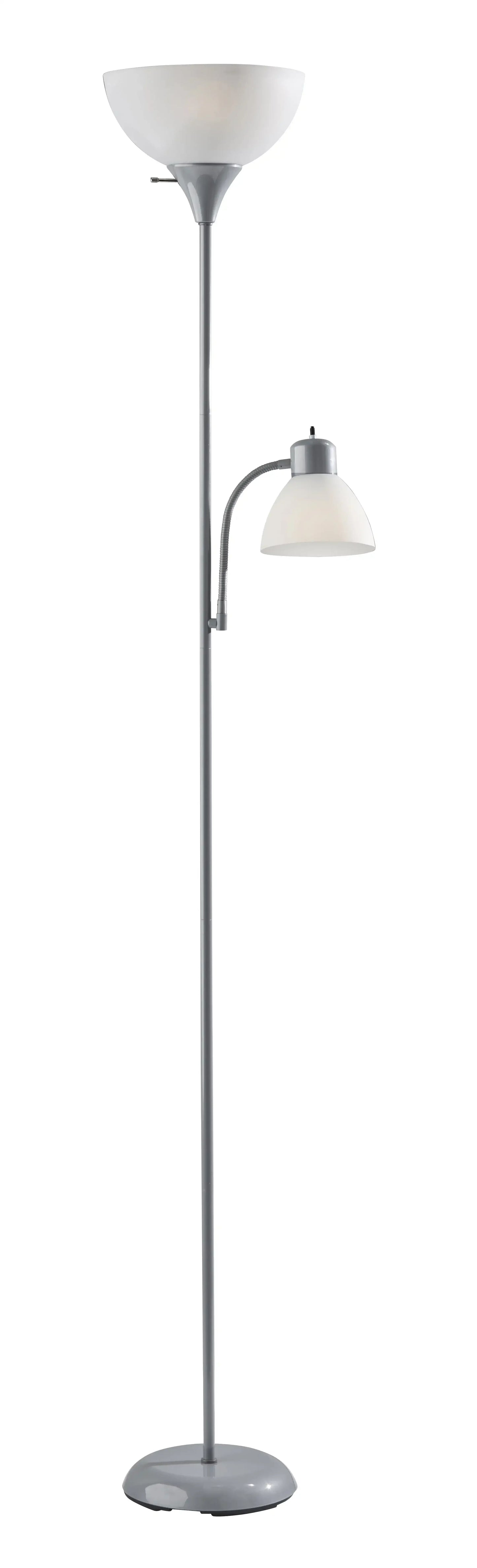 72'' Combo Floor Lamp, Adjustable Reading Lamp, Brown, Modern Add To Adult Home Office. Home Decor Floor Lamps for Living Room