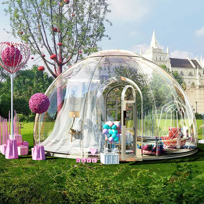 Transparent Dome House, Glamping PC Bubble Tent, Waterproof Hotel Resort