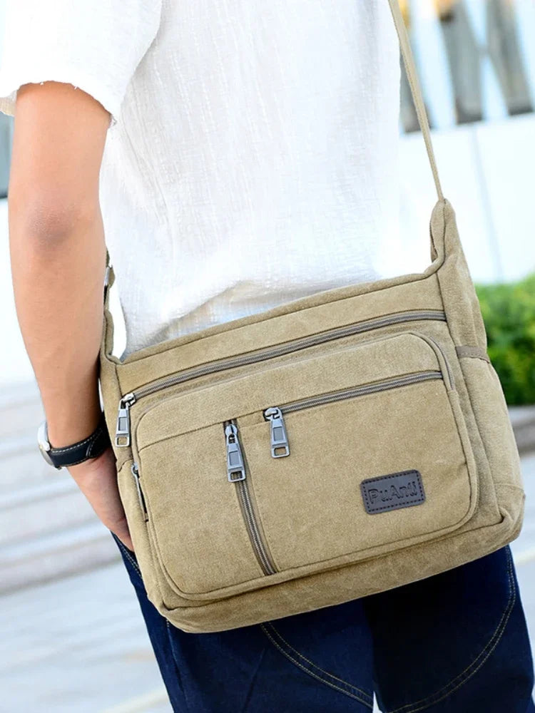 Men Canvas Shoulder Bags Casual Tote Travel Men's Crossbody Bag Luxury Messenger Bags Fashion High Quality Handbag