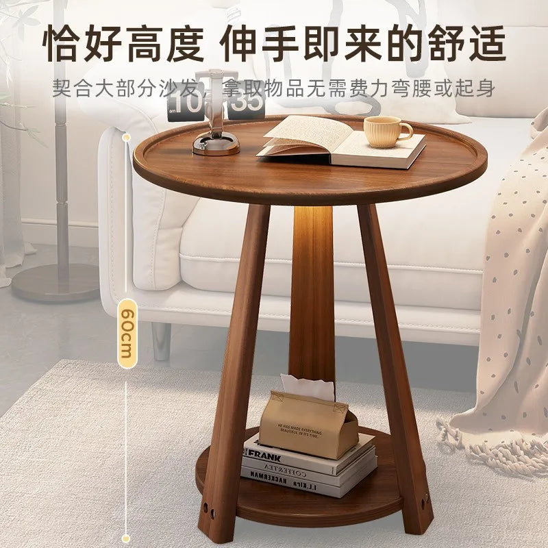 Aoliviya Official New Side Table Small Coffee Table American Solid Wood Tulip Milk Tea Shop Coffee Table Negotiation Balcony Sim