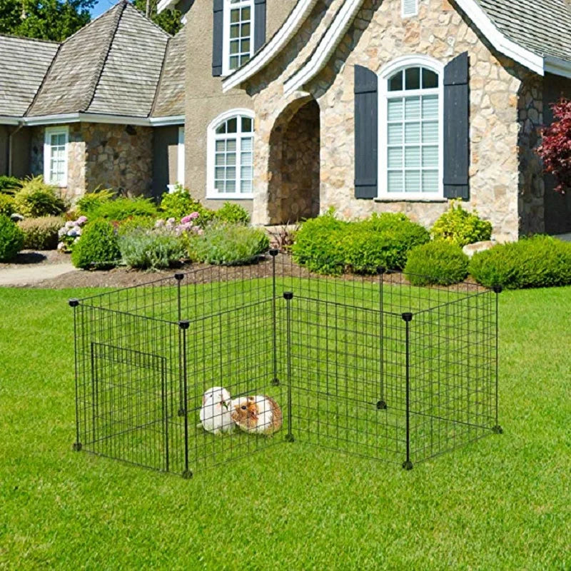 DIY Pet Playpen Fence Enclosure Yard Kennel Dog Cage Pen Crate Kennel Hutch Bunny Cage Easy Install Storage Tool