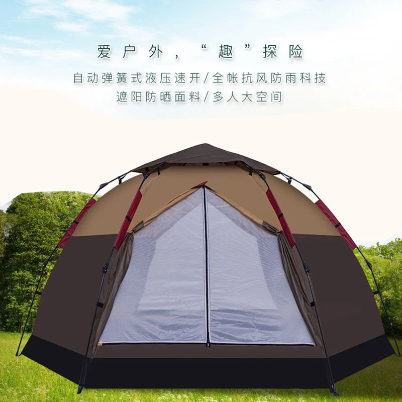 Family resort outdoor tourist travel glamping camping luxury automatic tent in stock