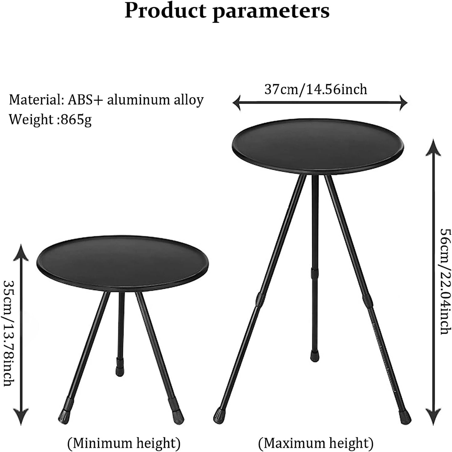 Folding Round Table Portable Telescopic Outdoor Three-legged Dining Table Aluminum Alloy Coffee Table Hike Picnic Liftable Table