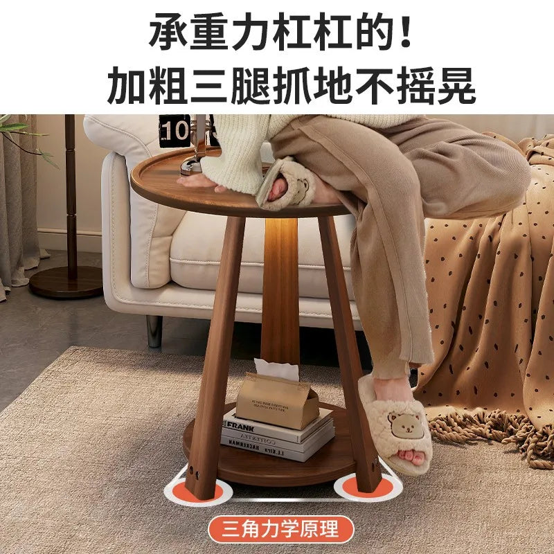 Aoliviya Official New Side Table Small Coffee Table American Solid Wood Tulip Milk Tea Shop Coffee Table Negotiation Balcony Sim