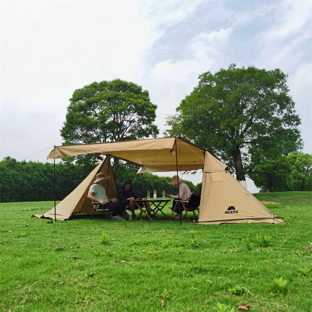 Outdoor Windproof Camp Tent with Stove Jack 4 Season Tent Sun Shelter for Family Camping Hunting Fishing roof top tent