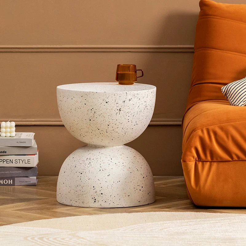 Wuli Nordic Hourglass Imitation Terrazzo Small Side Table Ins Coffee Table Coffee Table Creative Round Storage Small Side Table