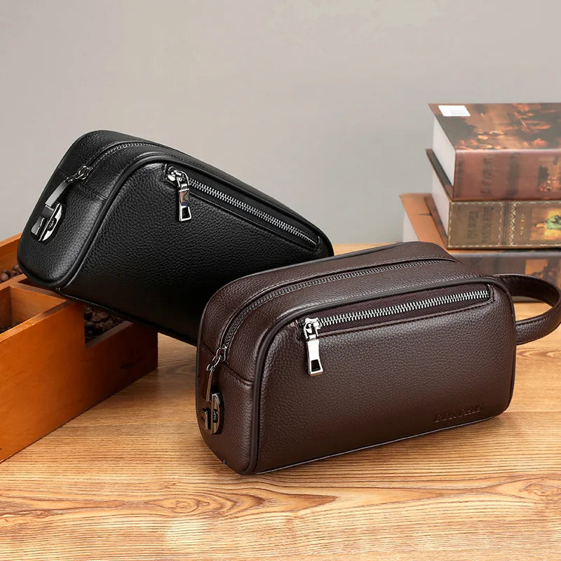 New Men's Clutch Bag Coded Lock Pu Leather Large Man Wallet Business Tote Bag for Phone 2024 Designer Male Handbag Purse