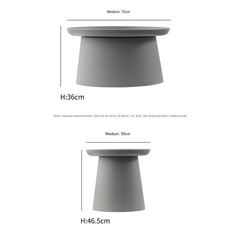 Wuli Nordic Round Plastic Living Room Home Coffee Table Small Apartment Small Round Table Simple Sofa Side Table Simple Balcony